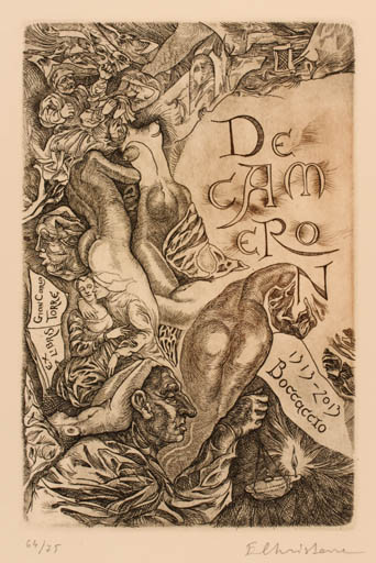 Exlibris by Evgenia Christova from Bulgaria for Gian Carlo Torre - Literature 