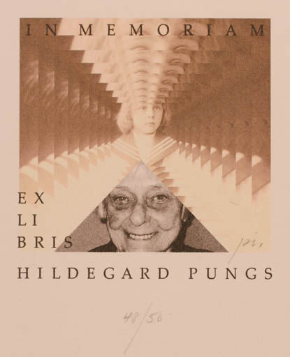 Exlibris by Peter Israel from Germany for Hildegard Pungs - Woman Portrait 