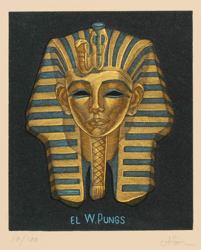 Exlibris by Alexander Savitch from Ukraine for Dr. Wolfgang Pungs - Art Portrait Egypt 