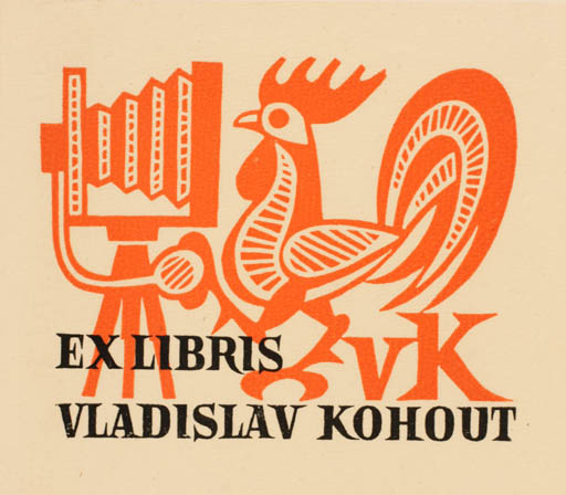 Exlibris by Richard Lander from Czech Republic for Vladislav Kohout - Photography Bird Technology 