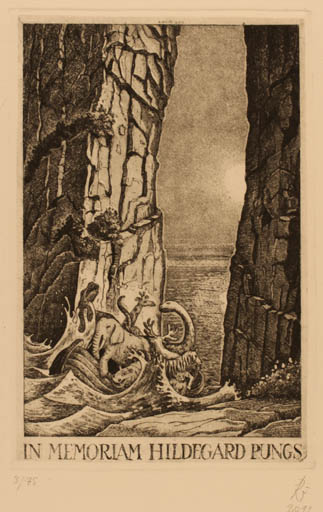 Exlibris by Andreas Raub from Germany for Hildegard Pungs - Fauna Religion 