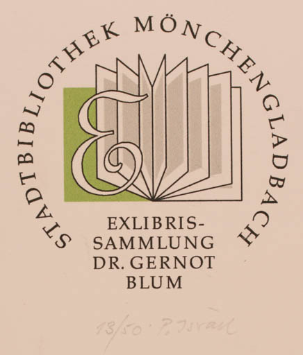 Exlibris by Peter Israel from Germany for Dr. Gernot Blum - Book 