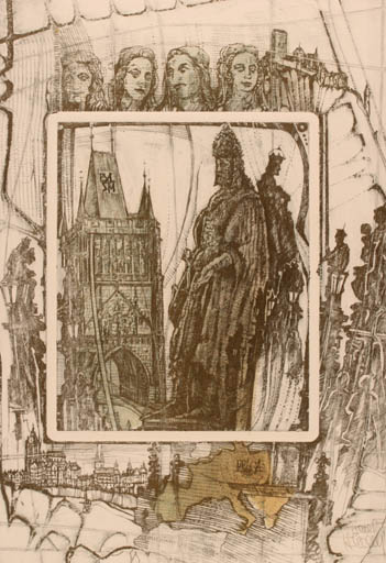 Exlibris by Pavel Hlavaty from Czech Republic for S. M. - City Historical Person 