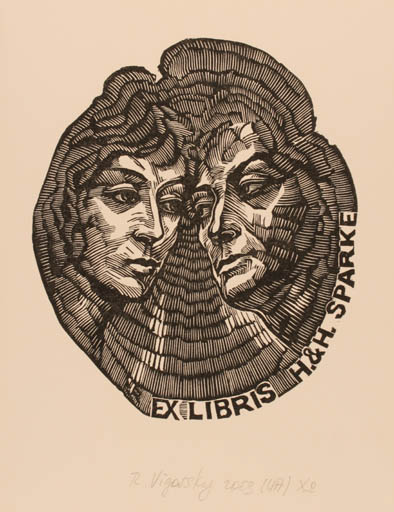 Exlibris by Ruslan Vigovsky from Russia for Heidi & Horst Sparke - Couple Portrait 