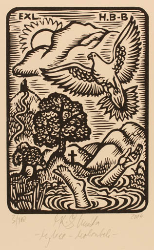 Exlibris by ? Kaiserova from Unknown for Helga  Becker-Bickerich - 