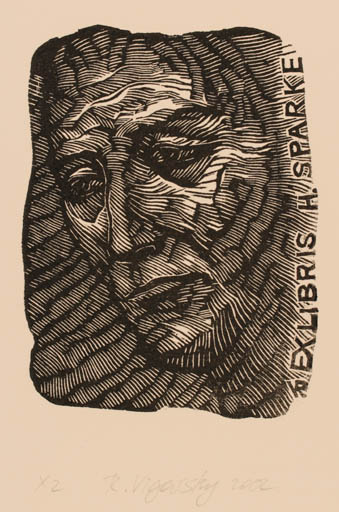 Exlibris by Ruslan Vigovsky from Ukraine for Heidi & Horst Sparke - Portrait 