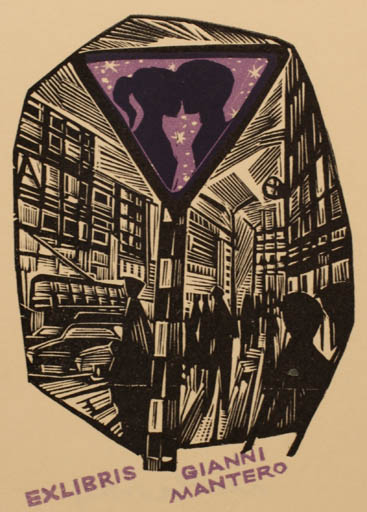 Exlibris by Jaroslav Lukavsky from Czech Republic for Gianni Mantero - Car City Romance 