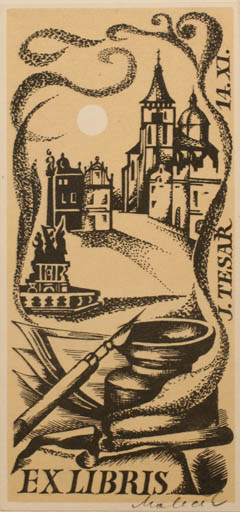 Exlibris by Jiri Malecek from Czech Republic for J. Tesar - Architecture City 