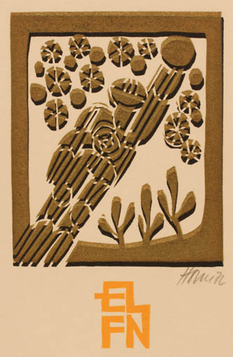 Exlibris by Miroslav Houra from Czech Republic for F. N. - Sport/game 