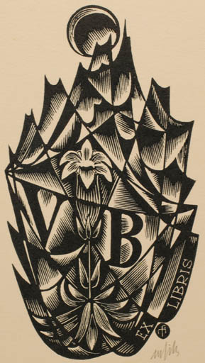 Exlibris by Dr. Otakar Marik from Czech Republic for ? ? - Mountain Flora Scenery/Landscape 