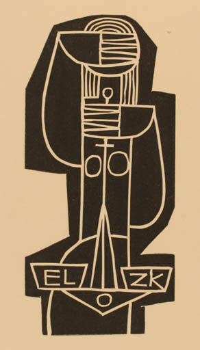 Exlibris by Miroslav Houra from Czech Republic for Z. K. - Woman 