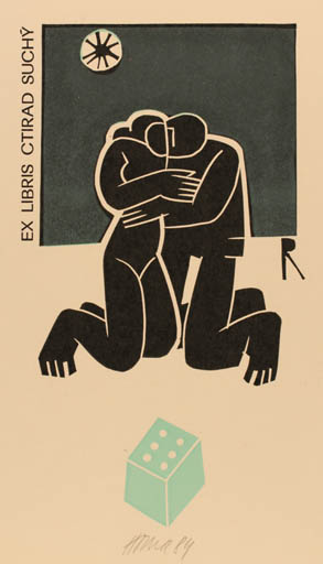 Exlibris by Miroslav Houra from Czech Republic for Ctirad Suchy - Couple 