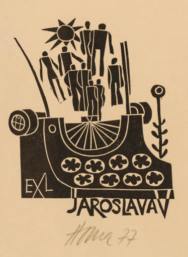 Exlibris by Miroslav Houra from Czech Republic for Jaroslava V. - 