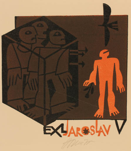 Exlibris by Miroslav Houra from Czech Republic for Jaroslava V. - 