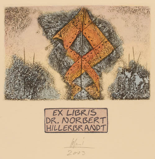 Exlibris by Detlef Olschewski from Germany for Dr. Norbert Hillerbrandt - Abstract 