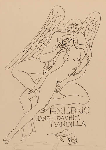 Exlibris by Elfriede Weidenhaus from Germany for Hans-Joachim Bandilla - Couple 