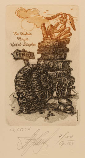 Exlibris by Klaus Sperling from Germany for Birgit Göbel-Stiegler - Book Fauna 