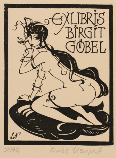 Exlibris by Luise Neupert from Germany for ? ? - Woman 
