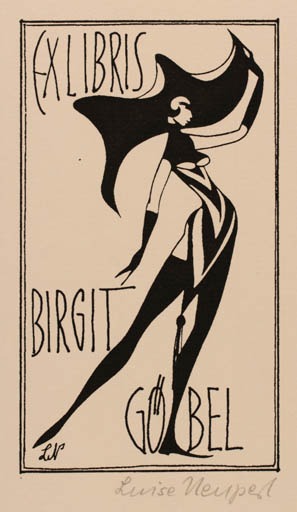 Exlibris by Luise Neupert from Germany for ? ? - Woman 