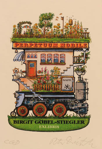 Exlibris by Peter Dietzsch from Germany for ? ? - Surrealism 