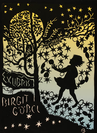 Exlibris by Marianne Brüssing from Germany for ? ? - Child Tree 