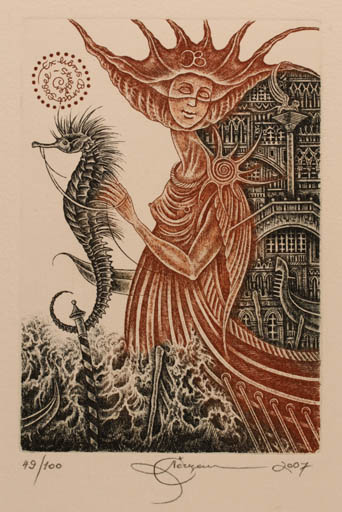 Exlibris by Natalija Cernetsova from Latvia for Birgit Göbel-Stiegler - 