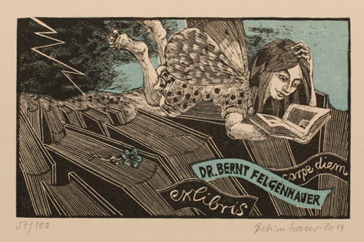 Exlibris by Bettina Haller from Germany for Dr. Bernt Felgenhauer - Book 