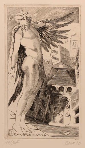 Exlibris by Luca Daum from Italy for Vittorio Laura - Mythology 