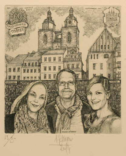 Exlibris by Harry Jürgens from Germany for Klaus-Jürgen Tischer - City Portrait 