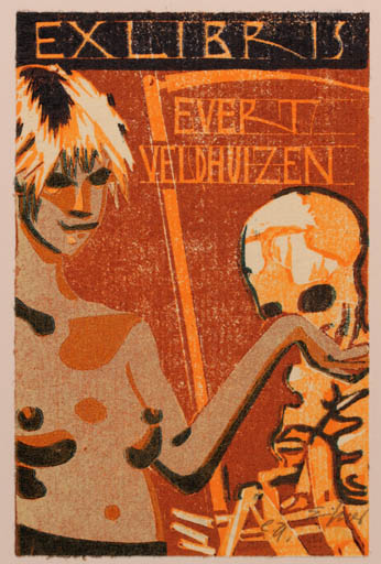 Exlibris by Frank Eissner from Germany for Evert Veldhuizen - Death Woman 