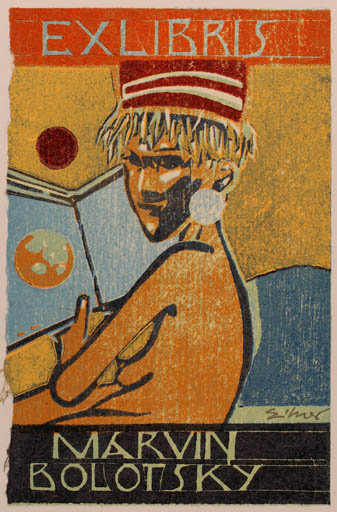 Exlibris by Frank Eissner from Germany for Marvin Bolotsky - Woman 