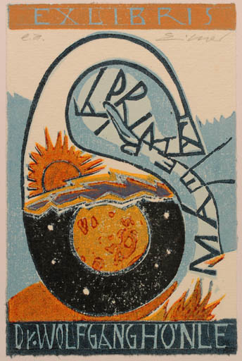 Exlibris by Frank Eissner from Germany for Wolfgang Hönle - Cosmos Sun 