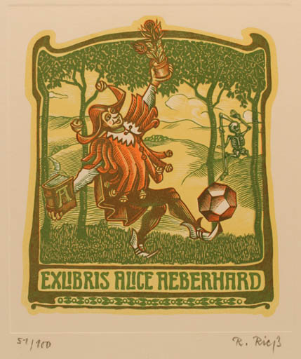 Exlibris by Rudolf Riess from Germany for Alice M. Aeberhard - Jugend 