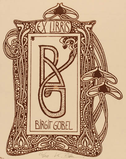 Exlibris by Kai Bölke from Germany for Birgit Göbel-Stiegler - Jugend Monogram 