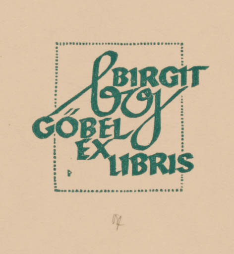 Exlibris by Ottmar Premstaller from Austria for Birgit Göbel-Stiegler - Text/Writing 