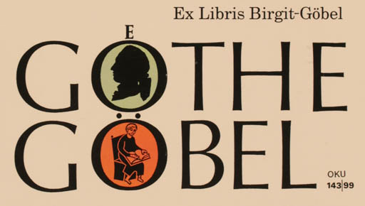 Exlibris by Otto Kuchenbauer from Germany for Birgit Göbel-Stiegler - Text/Writing 