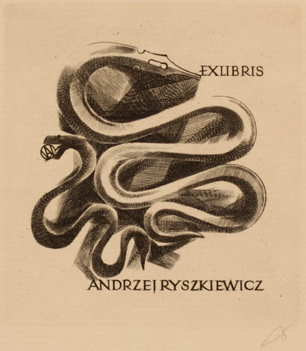 Exlibris by Wojciech Jakubowski from Poland for Andrzej Ryszkiewicz - Fauna 