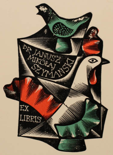 Exlibris by Dr. Otakar Marik from Czech Republic for Barbary Klein-Szymanskiej - Bird 