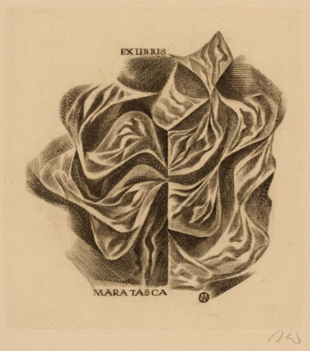 Exlibris by Wojciech Jakubowski from Poland for Mara Tasca - Abstract 