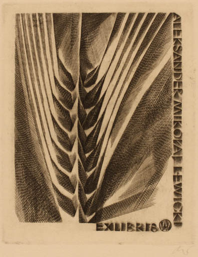 Exlibris by Wojciech Jakubowski from Poland for Aleksander Mikolaj Lewicki - Flora 