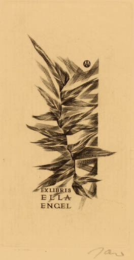 Exlibris by Wojciech Jakubowski from Poland for Ella Engel - Flora 