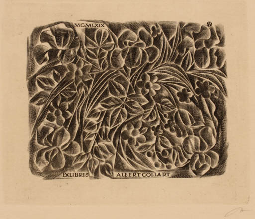 Exlibris by Wojciech Jakubowski from Poland for Albert Collart - Flora 