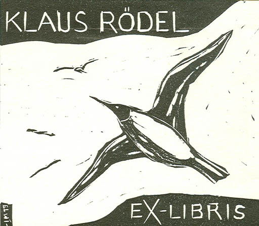 Exlibris by Börge Elwi Carlson from Sweden for Klaus Rödel - Fauna Bird 