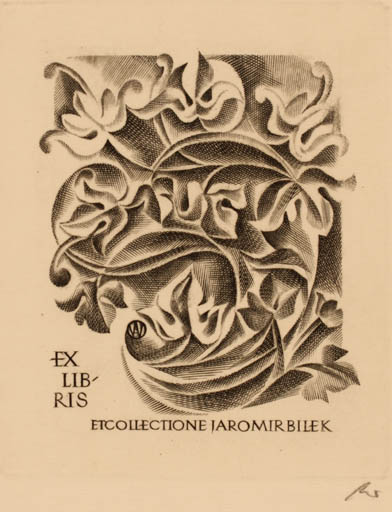 Exlibris by Wojciech Jakubowski from Poland for Jaromir Bilek - Flora 