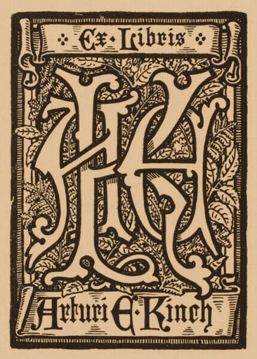 Exlibris by S. Baring Gould from Great Britain for Arturi E. Kinch - Monogram 