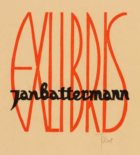 Exlibris by Jan Battermann from Netherland for Jan Battermann - Text/Writing 