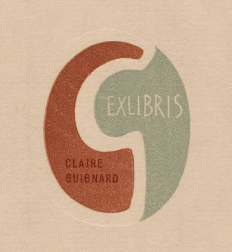 Exlibris by Italo Zetti from Italy for Claire Guignard - Abstract 