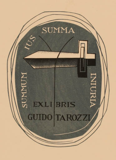 Exlibris by Italo Zetti from Italy for Guido Tarozzi - Weapon 