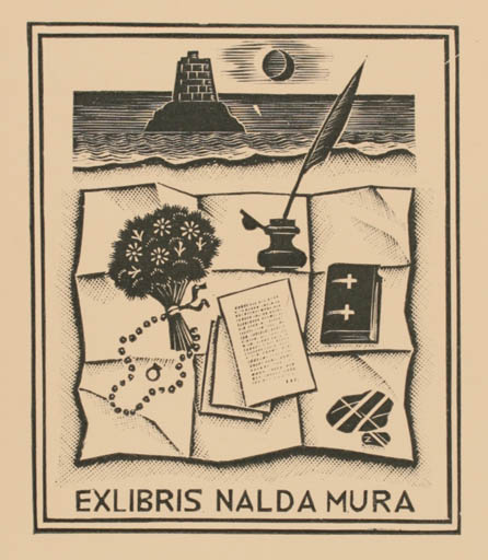 Exlibris by Italo Zetti from Italy for Nalda Mura - 