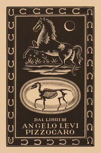 Exlibris by Italo Zetti from Italy for Angelo Levi Pizzocaro - Horse 